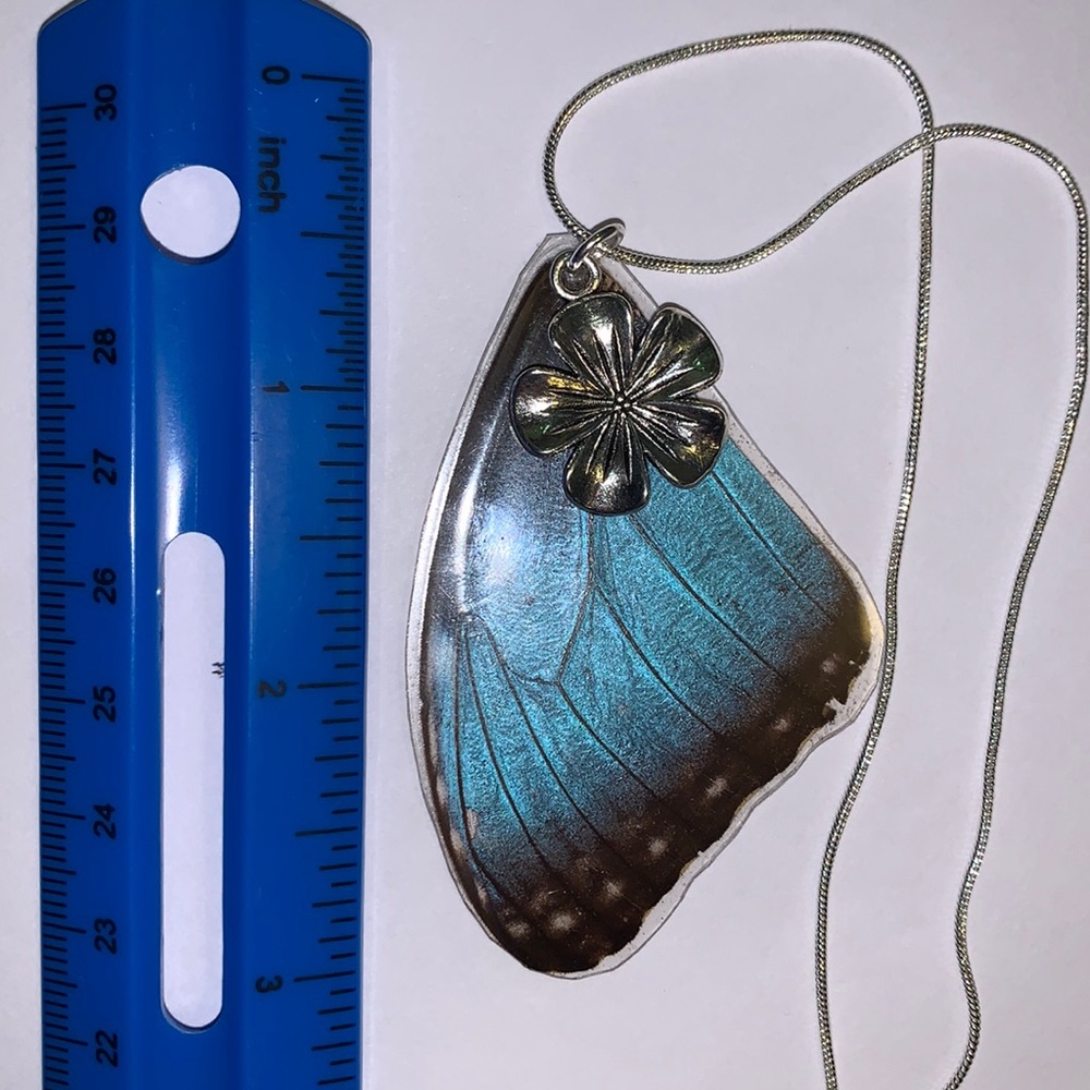 Real butterfly wing necklace